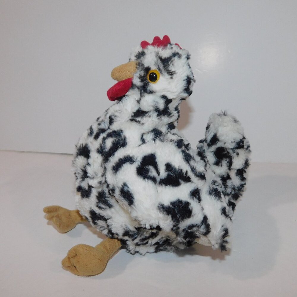 Manhattan Toy Black White Chicken Henley 9" Plush Stuffed Farm Toy